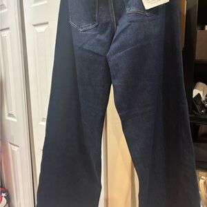 Women's Dark Blue Wide-Leg Jeans - Flare Style